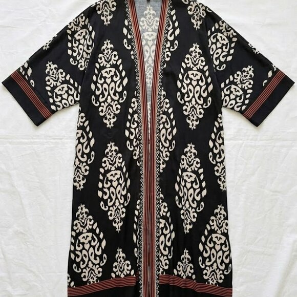 NWOT Chico's Bold Motif Printed Chiffon Kimono Boho Chic Artsy Duster L/XL - Picture 9 of 15